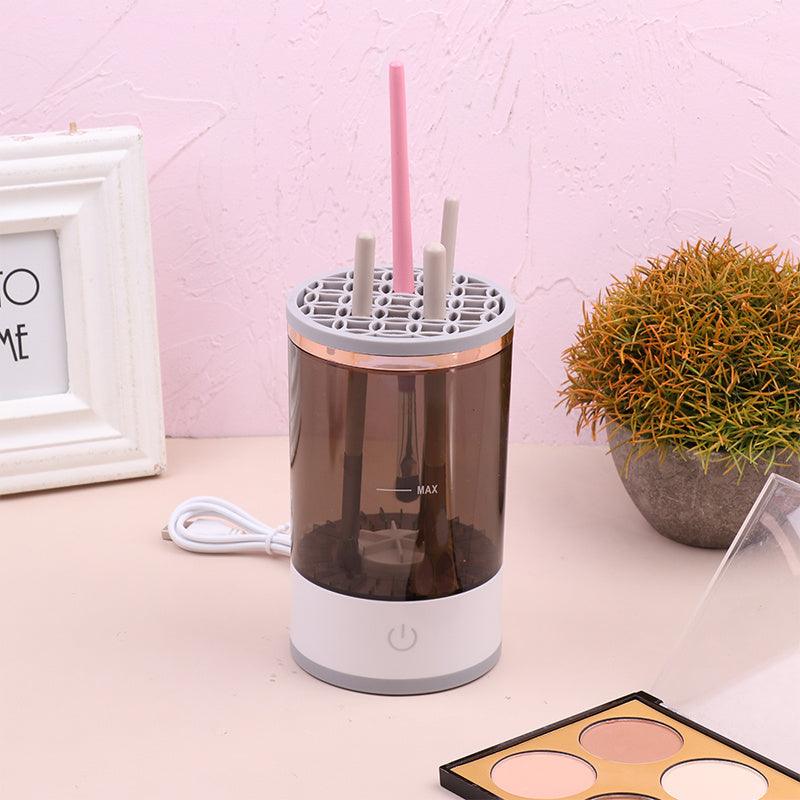 QuickCleanse Pro: USB-Rechargeable Electric Makeup Brush Cleaner for Women - Efficient Cosmetic Tool Sanitizer - staple stone