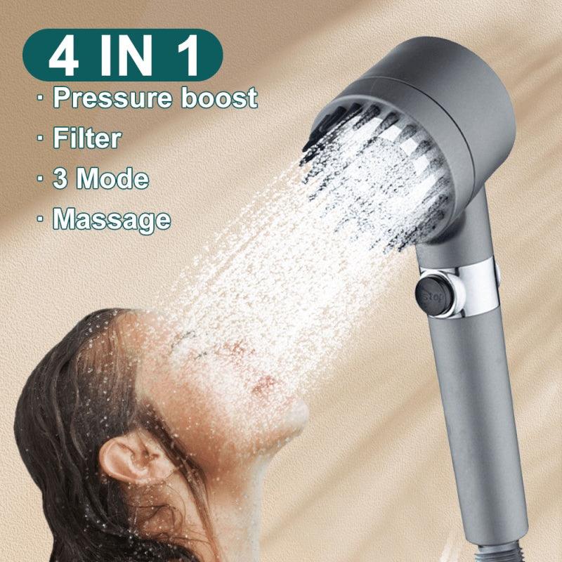 High-Pressure 3-Mode Rainfall Shower Head with Portable Filter Innovative Home Bathroom Accessory - staple stone