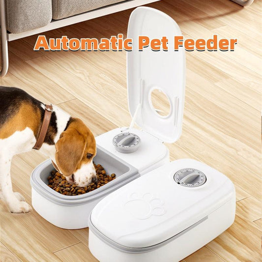 SmartServe 24/7 Automatic Pet Feeder - Programmable Food Dispenser for Cats & Dogs with Stainless Steel Bowl - Reliable Pet Care Solution - staple stone